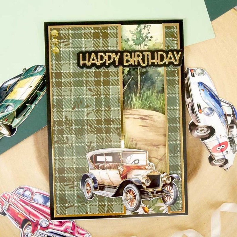  Classic Cars Die-Cuts A5 Pad for Cardmaking 