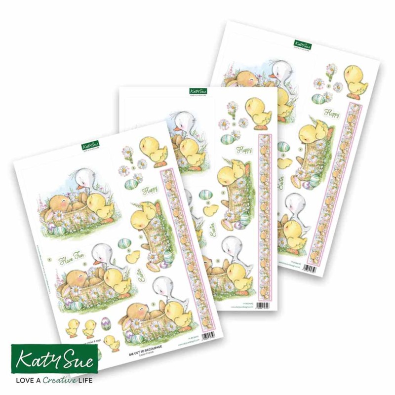 Feathered Friends Duck 3pk Die Cut 3d Decoupage Craft Sheets by Katy Sue