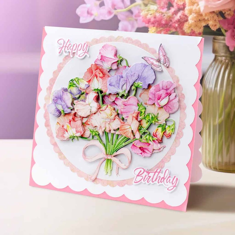 Pots of Flowers 3pk Die Cut 3d Decoupage Craft Sheets by Katy Sue