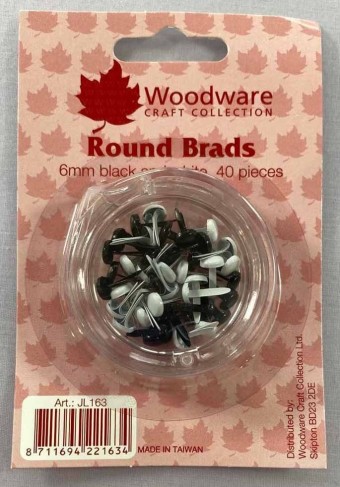 6mm Round Solid Coloured Craft Brads for Pape