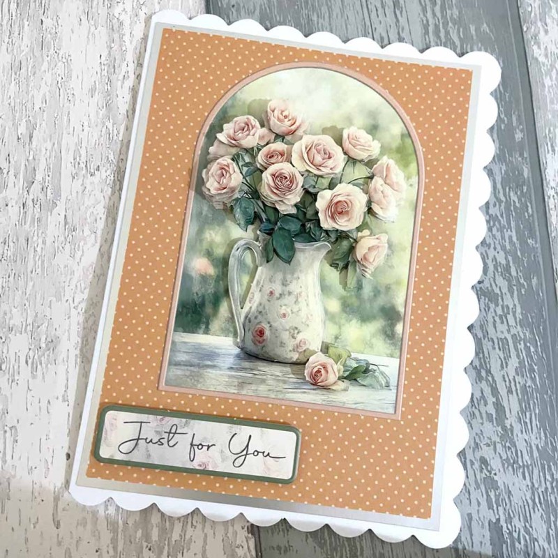 Jug of Roses 3pk Die Cut 3d Decoupage Craft S