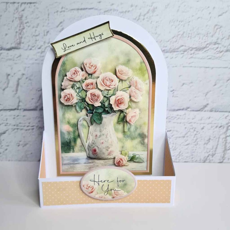 Jug of Roses 3pk Die Cut 3d Decoupage Craft S