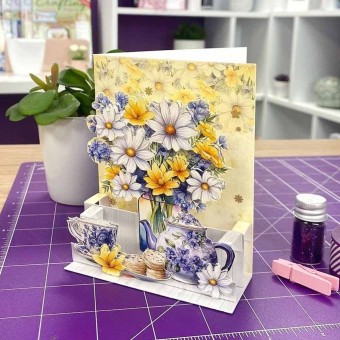 A Bouquet For You Pop Up Stepper Card Paper C