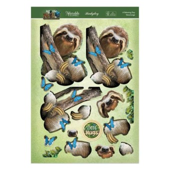 A Relaxing Day Sloth Die Cut 3d Decoupage Dec