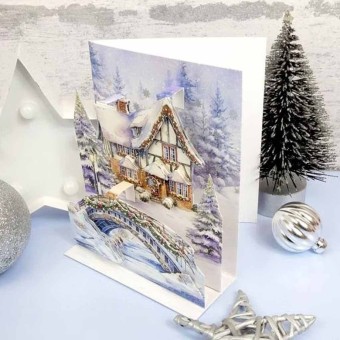 A Winter Retreat Pop Up Stepper Card Paper Cr