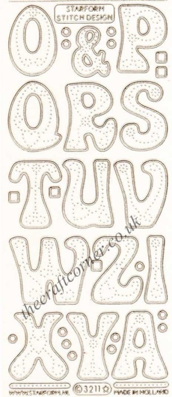 Alphabet Embroidery O - Z Letters Sticker Pee