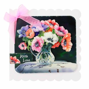 Anemones 3pk Die Cut 3d Decoupage Craft Sheet