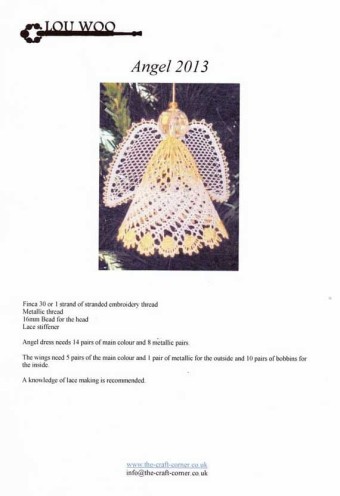 Angel 2013 Torchon Bobbin Lace Pattern