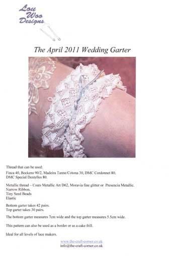 April 2011 Wedding Garter Torchon Bobbin Lace