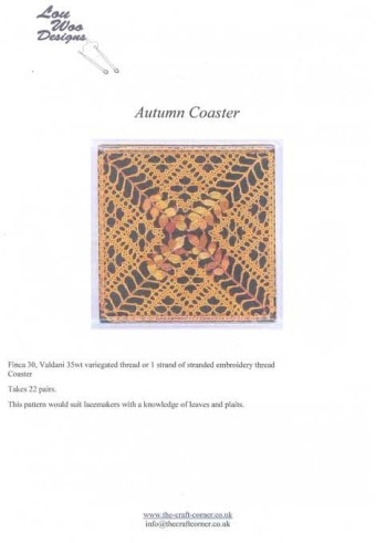 Autumn Coaster Torchon Bobbin Lace Pattern