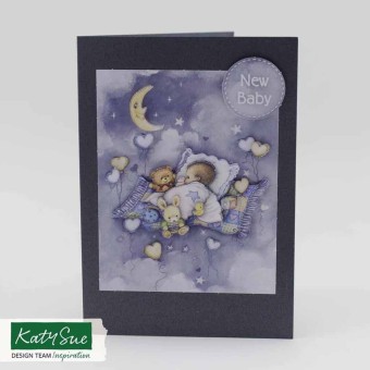 Baby Boy With Moon Die Cut 3d Decoupage Craft