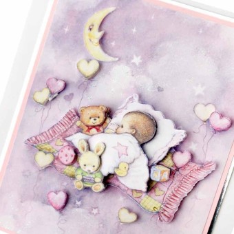 Baby Girl With Moon Die Cut 3d Decoupage Craf