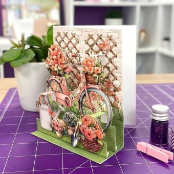 Beautiful Bicycle Pop Up Stepper Card Paper C