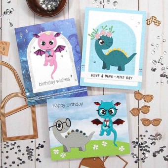 Birthday Dinosaur Spellbinders Paper Craft Di