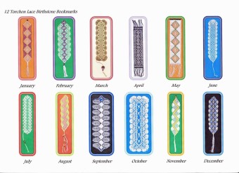 Birthstone Bookmarks Calendar Torchon Bobbin 