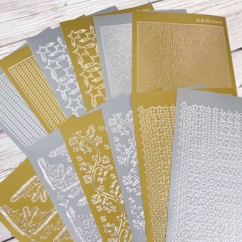 Borders & Corners Gold & Silver Peel Offs  by