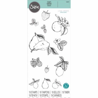 Botanical Fruit Clear Rubber Stamp by Sizzix 