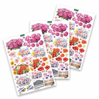 Bouquets & Birds 3pk Die Cut 3d Decoupage Cra