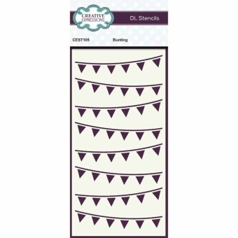 Bunting DL Stencil for Cardmaking & Paper Cra