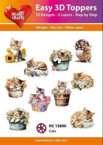 Cats Easy 3D  Craft Toppers for Paper Card Ma