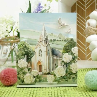 Charming Church Pop Up Stepper Card Paper Cra