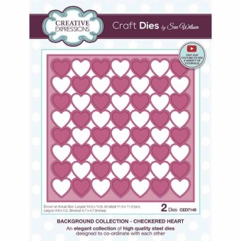 Checkered Hearts Metal Craft Dies by Sue Wils