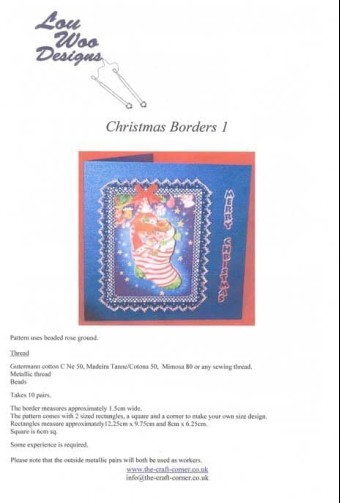 Christmas Borders 1 Torchon Bobbin Pattern