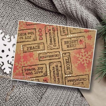 Christmas Distressed Labels Sentiment Clear R