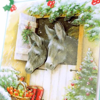 Christmas Donkeys 3pk Die Cut 3d Decoupage Cr