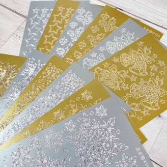 Christmas Embellishments Gold & Silver Peel O