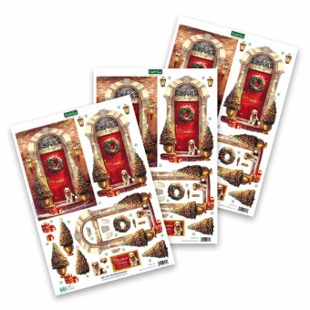 Christmas Morning Door Scene 3pk Die Cut 3d D