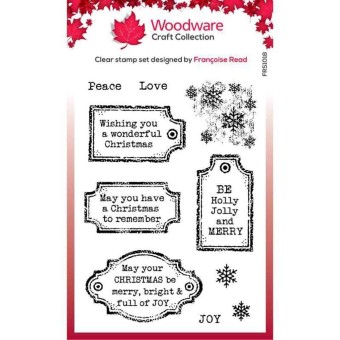 Christmas Old Labels Sentiment Clear Rubber S