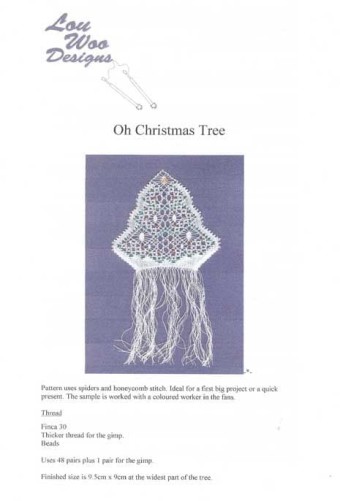 Christmas Tree Torchon Bobbin Lace Pattern