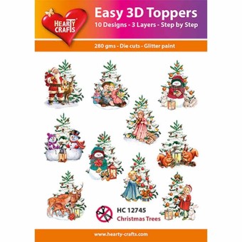 Christmas Trees Easy 3D  Paper Craft Toppers 