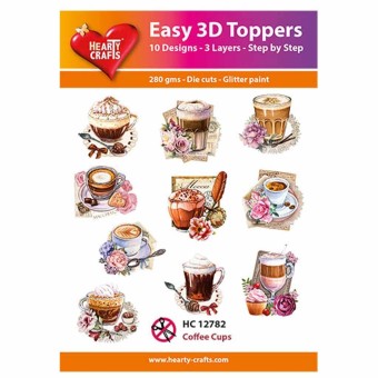 Coffee Cups Easy 3D  Craft Toppers for Paper 