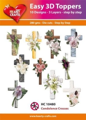 Condolence Crosses Easy 3D  Craft Toppers for