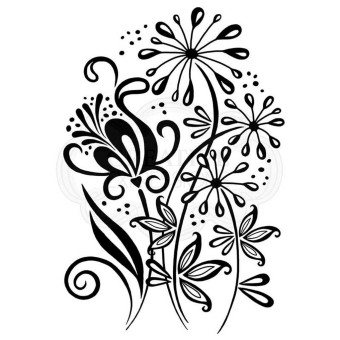 Curly Petals Clear Unmounted Rubber Stamps by