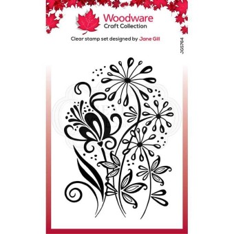 Curly Petals Clear Unmounted Rubber Stamps by