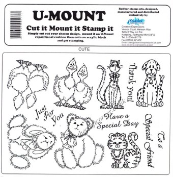 Cute Animals & Wording Uncut & Unmounted Rubb