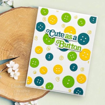 Cute As A Button Shadowed Metal Die for Cardm