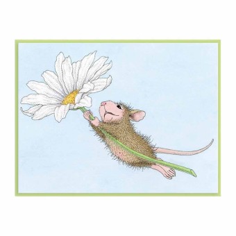 Daisy Mouse Cling Rubber Stamps By House-Mous