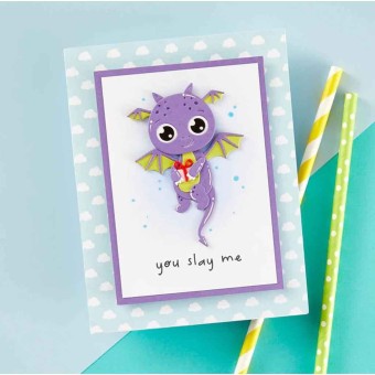 Dancin' Birthday Dragon Spellbinders Paper Cr