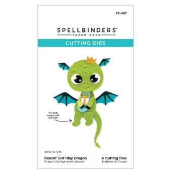 Dancin' Birthday Dragon Spellbinders Paper Cr