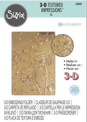 Dandelion Wish 3d Sizzix Embossing Folder Pap