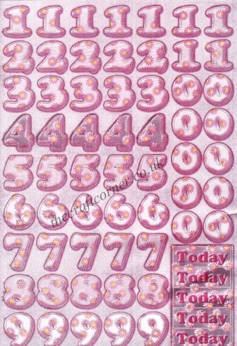 Decorated Numbers & The Word Today Stickers F