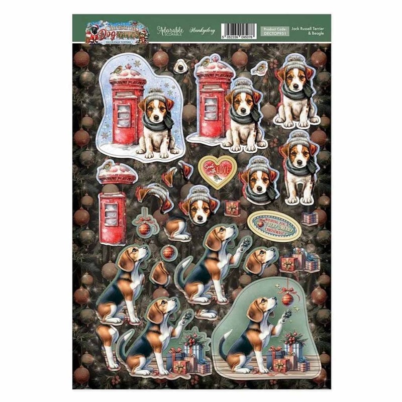 Yorkshire Terrier & French Bulldog Dog Tales Die Cut 3d Craft Decoupage