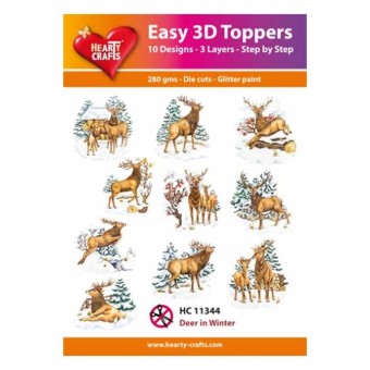 Deer In Winter Easy 3D  Craft Toppers for Pap