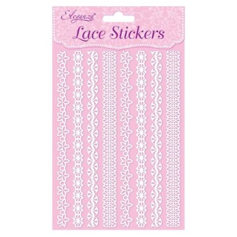 Delicate White Lace Border Stickers for Paper