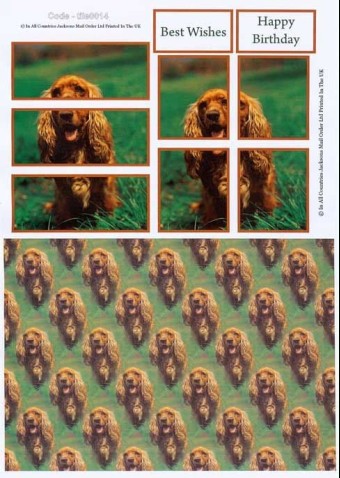 Dog Tile Topper Greeting Card Craft Sheet