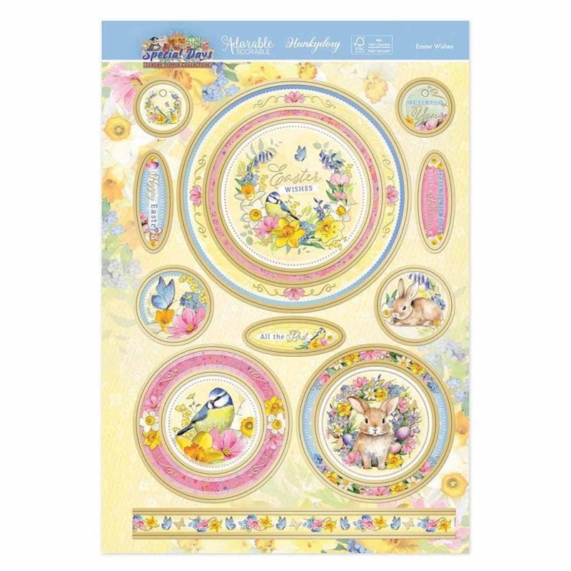 Easter Wishes Die Cut Luxury Topper Paper Cra